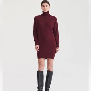 NAADAM Cashmere Turtleneck Merlot Dress J15